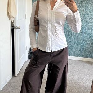 Lafayette 148 New York Classic White Blouse with zip